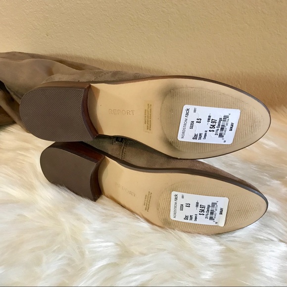 Report Sanjay Flat Over Knee Boots in Taupe - Picture 5 of 6